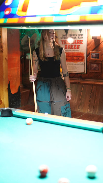 CWPO PANTS - BILLIARD (green/blue & brown)